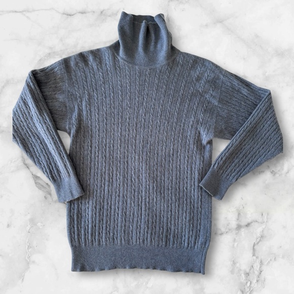 Pringle Sweaters - Pringle Blue Cashmere Turtleneck Sweater